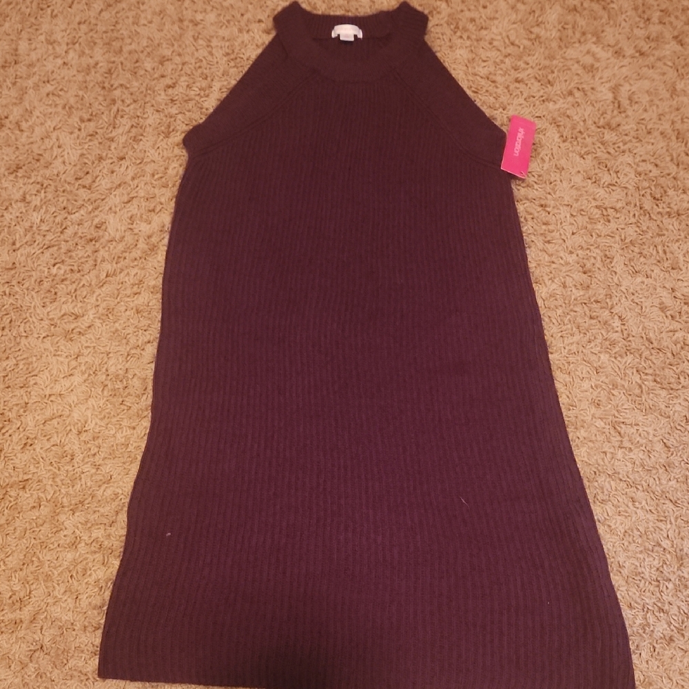 NWT Xhilaration Maroon Knit Mini Dress Womans Size Medium